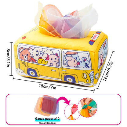 Baby Montessori Boxes Baby Toys Infant Pull Along Magic Tissue Box