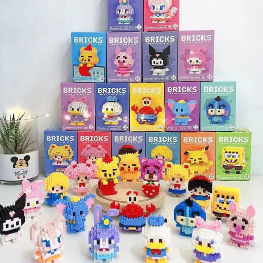 Disney Anime Princess Building Blocks Stitch Mickey Mouse mini Action