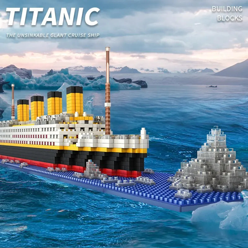 Titanic Micro Mini Building Blocks Set, 1860Pcs Titanic Toy Ship Model