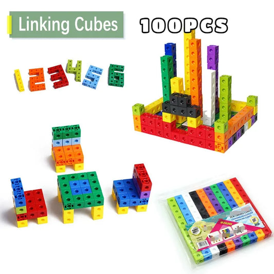 100Pcs/Set 2x2x2CM Square Cube Shape Building Blocks Educational Toys