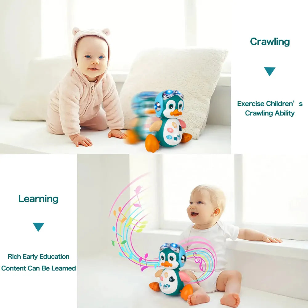 Baby Crawling Toys Musical Penguin Infant Moving Walking Dancing Toys