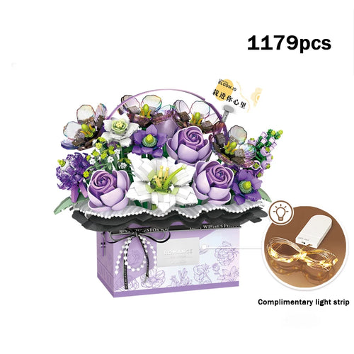 Flower Bouquet Gift Box Eternal Flower Series Mini Particle Building