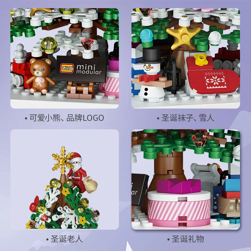 LOZ Blocks New Year Goods Building Bricks Christmas Tree Music Box