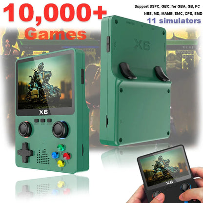 X6 Game Console with 10000+ Games 3.5 Inch IPS Screen Handheld Retro