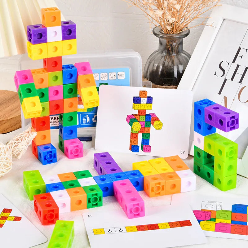 100Pcs/Set 2x2x2CM Square Cube Shape Building Blocks Educational Toys