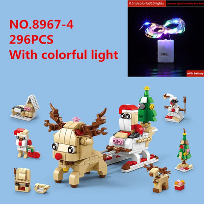 6 In 1 Upgraded Christmas Series Building Blocks Set With Light