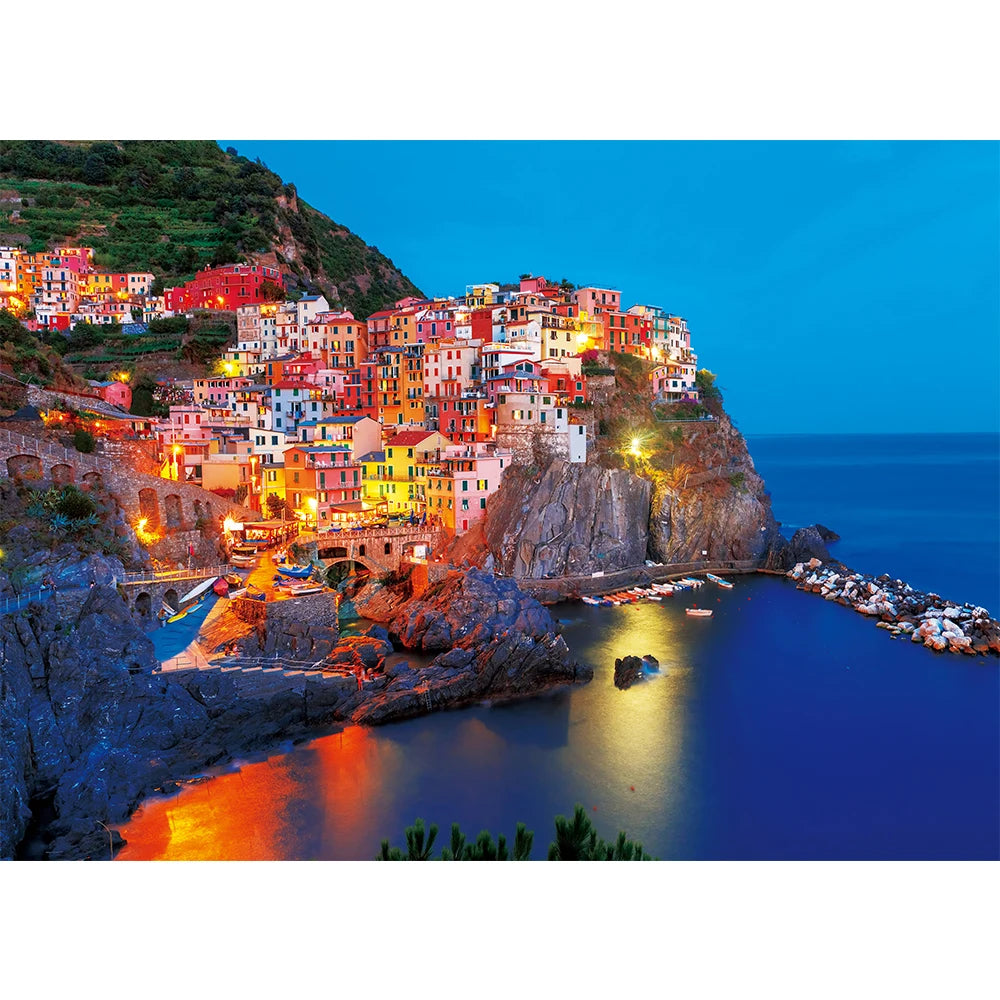 MaxRenard Jigsaw Puzzle 1000 Pieces for Adults Cinque Terra Night View