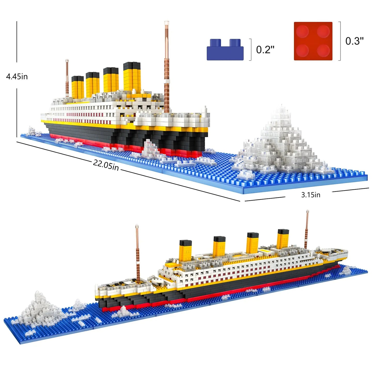 Titanic Micro Mini Building Blocks Set, 1860Pcs Titanic Toy Ship Model