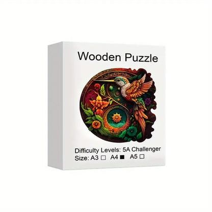 Bird Wooden Puzzle for Adults, Uniquely Irregular Animal Shaped Wooden