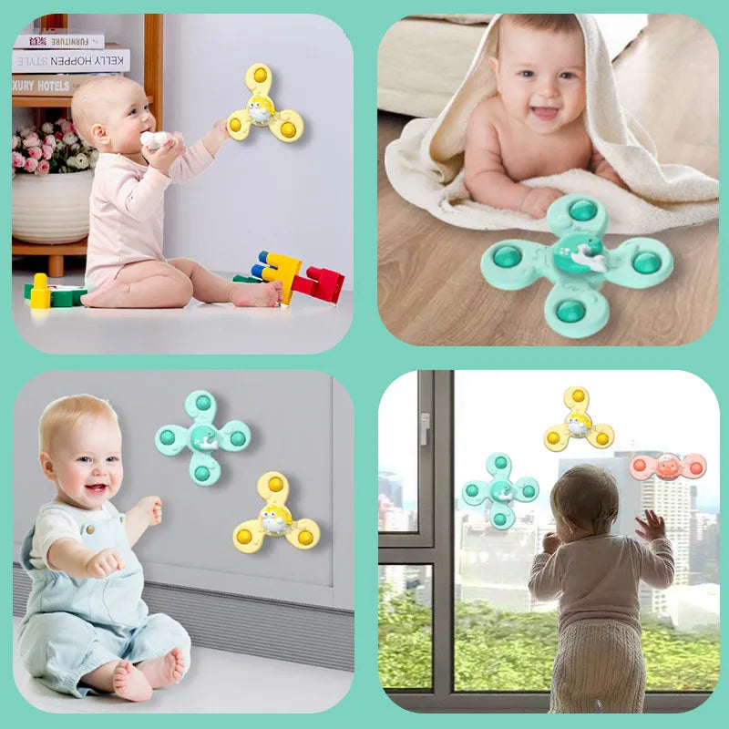 3Pcs/Set Baby Bath Toys Funny Bathing Sucker Spinner Suction Cup