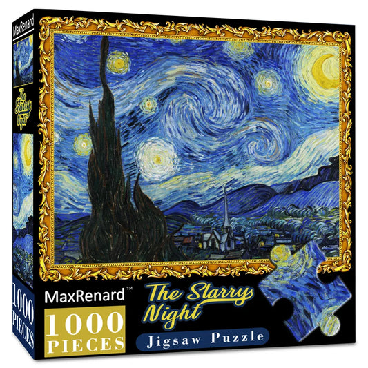 MaxRenard 1000 Pieces Jigsaw Puzzle for Adults Van Gogh Starry Night