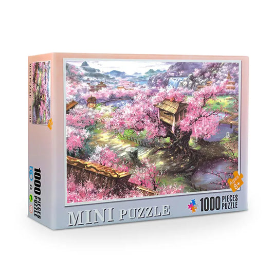 Mini Jigsaw Puzzle 1000 Pieces for Adults Kids Sakura Villa Puzzles