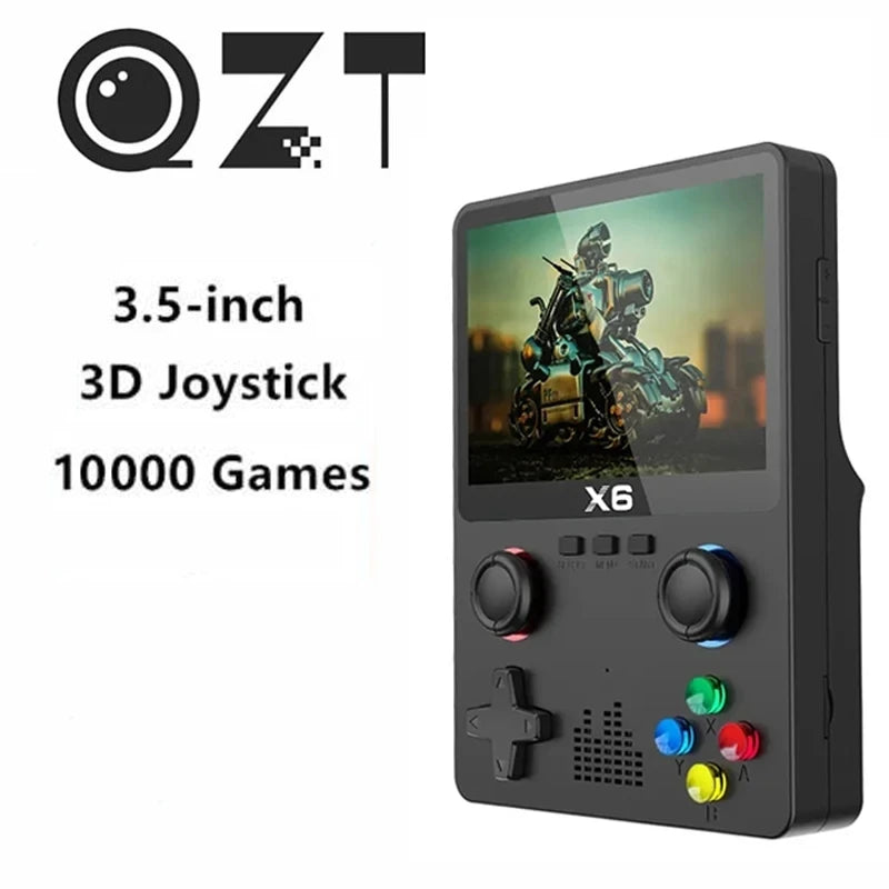 QZT X6 Game Console 3.5Inch IPS Screen Handheld Game Player Dual