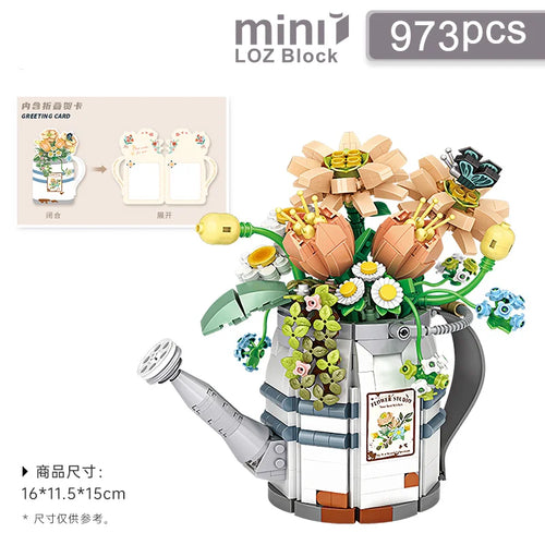 MINI Flower Spray Pot Building Block  Flower Meaty Plant Home