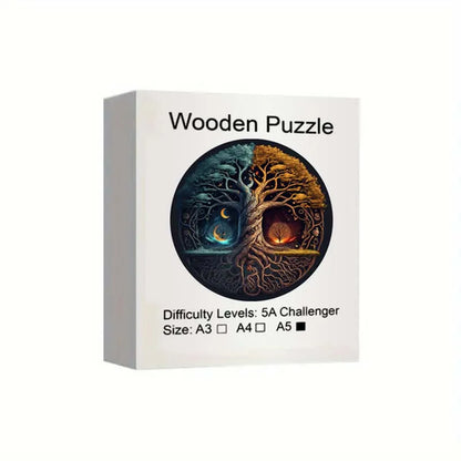 Yin-Yang Tree Wooden Puzzles For Adults,Wooden Animals Shaped Puzzles,