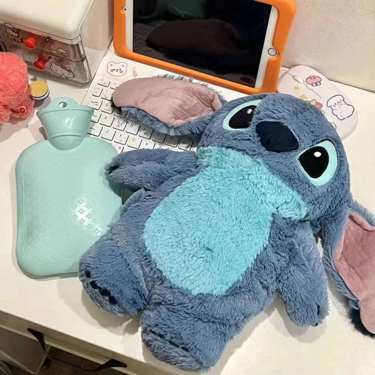 Anime  Kawaii Turo Lilo Stitch Plush Hot Water Bottle Winter Women'S