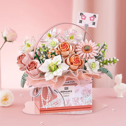 Flower Bouquet Gift Box Eternal Flower Series Mini Particle Building