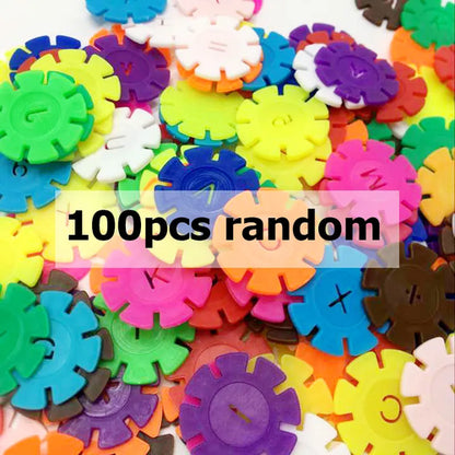 60/100/200pcs Early Education Insert Bag Snowflake Buliding Block Set