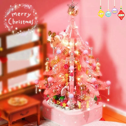 Crystal Christmas tree music box assembly puzzle block toys to give