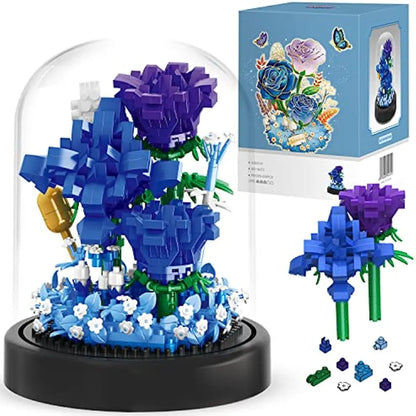 Flower Bouquets Building Sets 630PCS Building Blocks Blue Rose