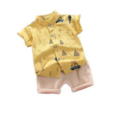 Fashion Baby Boy's Suit Summer Casual Clothes Set Top Shorts 2PCS Baby