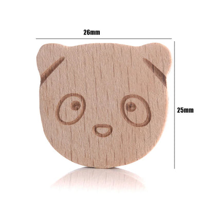 10Pcs Beach Wood Baby Beads Animal Shape Wooden Newborn Teething Ring