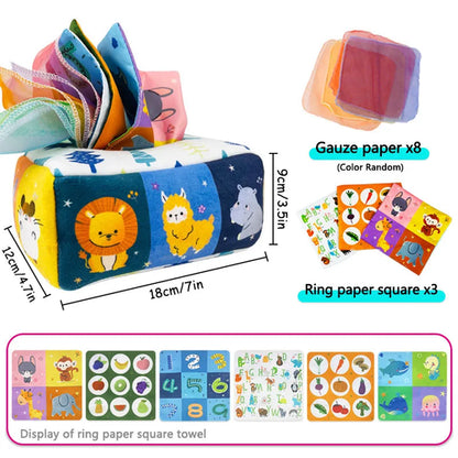 Baby Montessori Boxes Baby Toys Infant Pull Along Magic Tissue Box