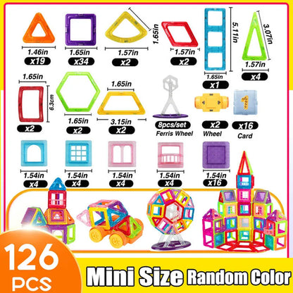 64-184Pcs Kids Magnetic Building Blocks Mini Size Magnet Toys for Boys