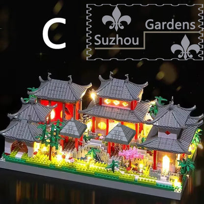 China Suzhou Classic Garden Series Famous Building Block Set 1800Pcs