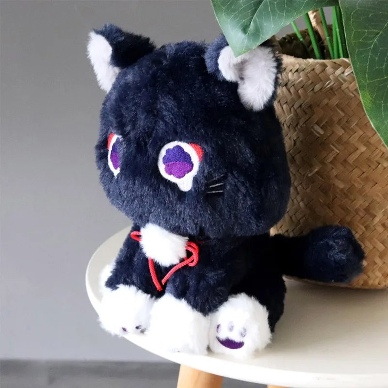 Game Genshin Black Scaramouche Cat Fluffy Impact Wanderer Pet Plush