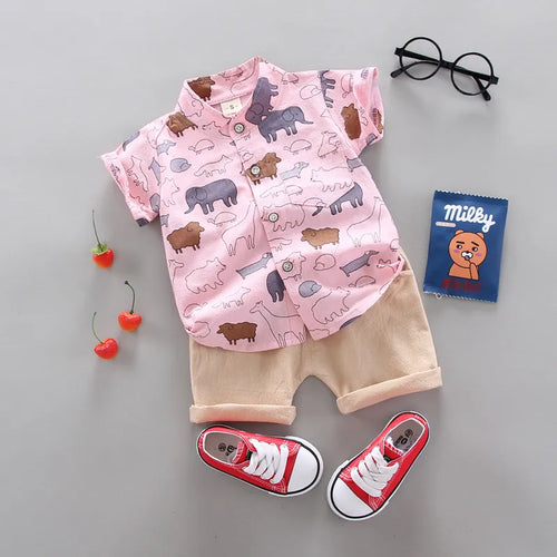 Fashion Baby Boy's Suit Summer Casual Clothes Set Top Shorts 2PCS Baby