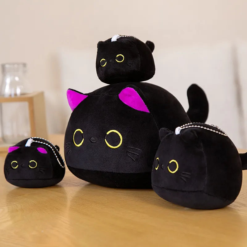 NEW Black Cat Plush Toy Soft Plushies Cute Stuffed Animal Cat Throw