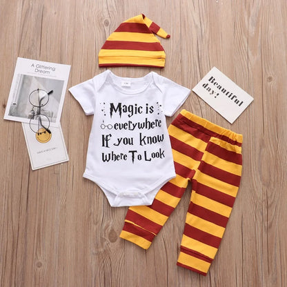 Newborn Baby Clothes 3 Pieces Sets 2023 Halloween Little Wizard