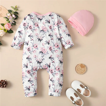 0-18 Months Newborn Baby Girl Romper Clothes Long Sleeve Flower