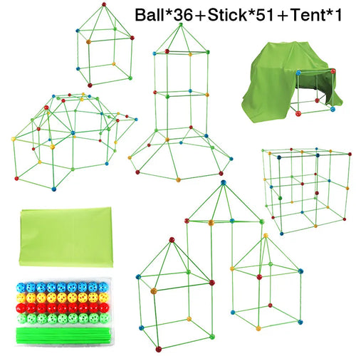 New Creative Fort Building Blocks Indoor Tent Brick Kit Children's Diy