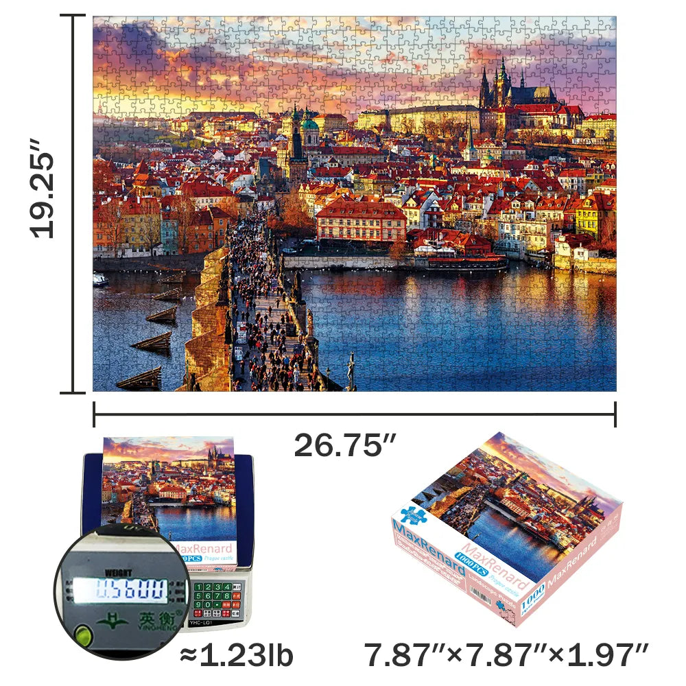 MaxRenard Jigsaw Puzzle 1000 Pieces for Adult Czech Prague Castle