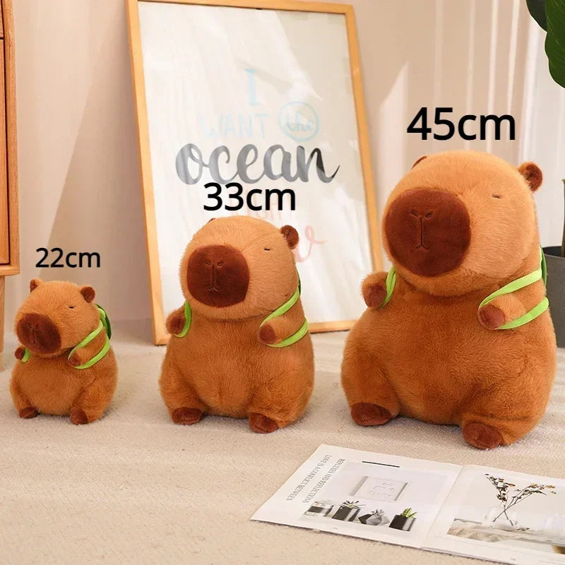 Capybara Plush With Turtle Backpack Simulation Capibara Anime Fluffty