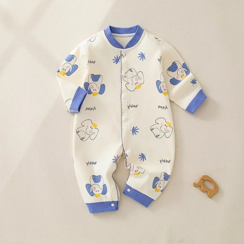 Baby Boy Clothes 6 To 24 Months Cute Elephant Jumpsuits Cotton