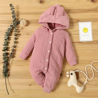 Autumn Winter Baby Romper Boys Girls Lovely Ears Hooded Long Sleeve