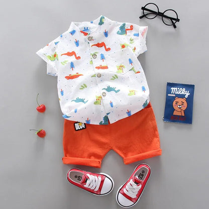 Fashion Baby Boy's Suit Summer Casual Clothes Set Top Shorts 2PCS Baby