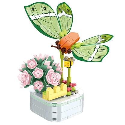 DIY Butterfly Insect Potted Plant Bonsai Flower Block Rose Decoration