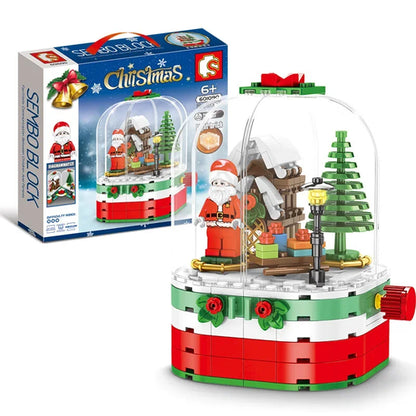 Day Crystal Building Blocks Christmas Tree Music Box Ambient Lights