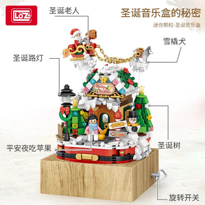 LOZ Blocks New Year Goods Building Bricks Christmas Tree Music Box