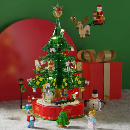 Building Blocks Bricks DIY Christmas Tree Music Box Potted Bouquet