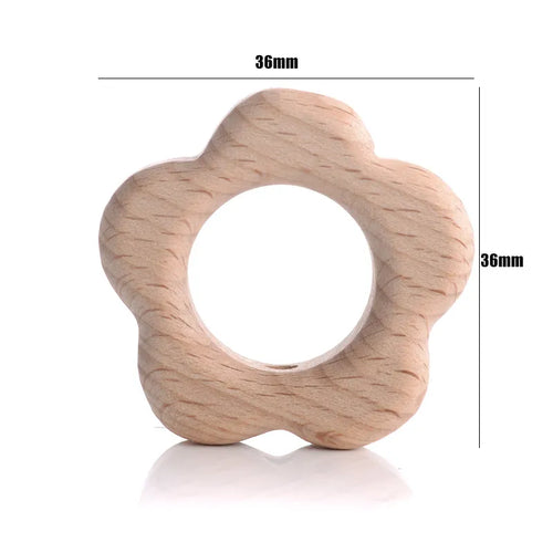 10Pcs Beach Wood Baby Beads Animal Shape Wooden Newborn Teething Ring