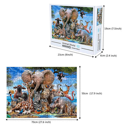 1000 Pieces Animal World Jigsaw Puzzles for Adults Home Decor Games