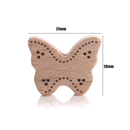 10Pcs Beach Wood Baby Beads Animal Shape Wooden Newborn Teething Ring