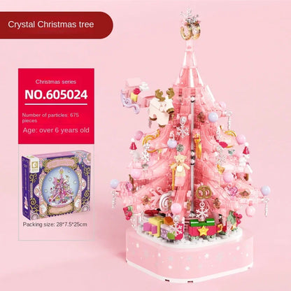 Day Crystal Building Blocks Christmas Tree Music Box Ambient Lights