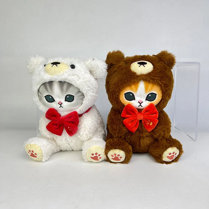 Cute Bear Coat Cat Toy Bow Cat Plush Doll Pendant Doll Beautiful Room