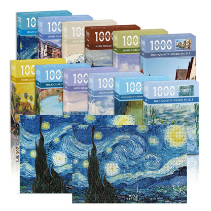 MaxRenard Mini Jigsaw Puzzle 1000 Pieces for Adults Van Gogh The